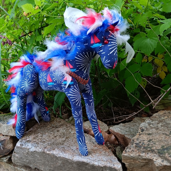 Handmade Plush Horse "FireWorks" - Picture 7 of 11